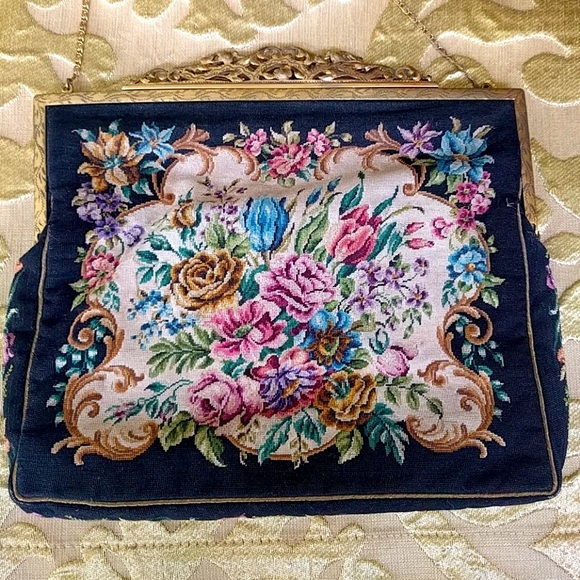 Handbags - True VTG Austrian petit point evening bag